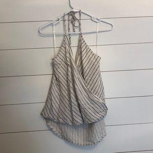 Black and white halter style tank